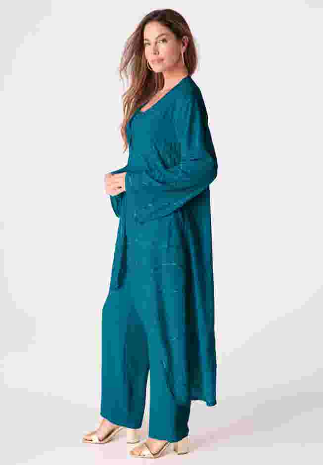 Plus Size Beaded Georgette 3-piece Pant Set – Formal Wear image number 2