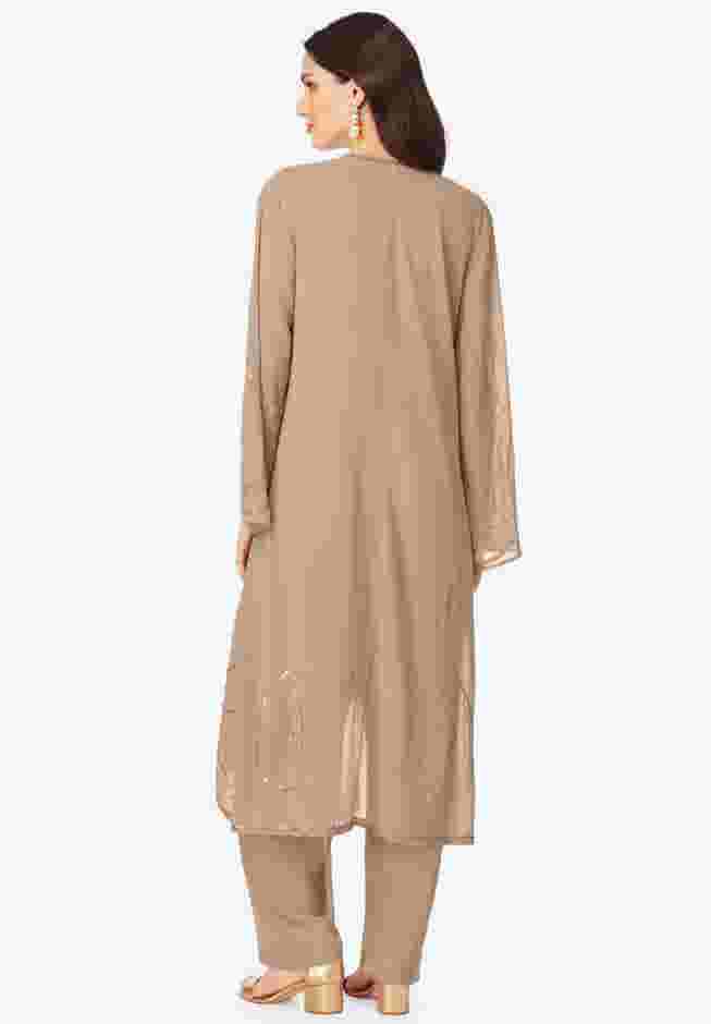 Plus Size Beaded Tunic & Pant Set – Elegant 2-Piece Evening Outfit image number 2