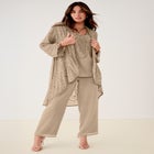 Plus Size Beaded Georgette 3-piece Pant Set &ndash; Formal Wear image number null