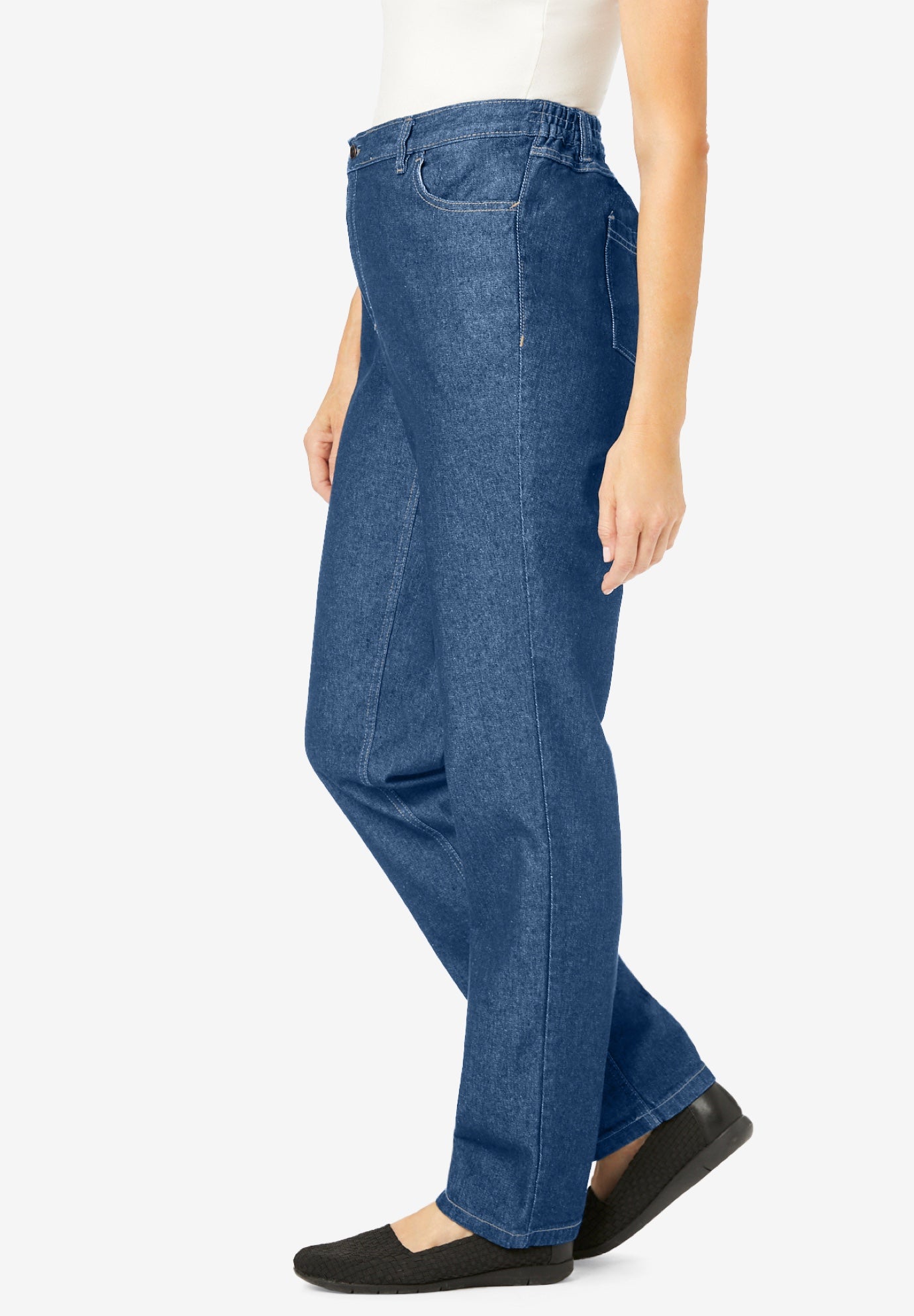 Perfect All-Cotton Back-Elastic Denim Jeans image number 5