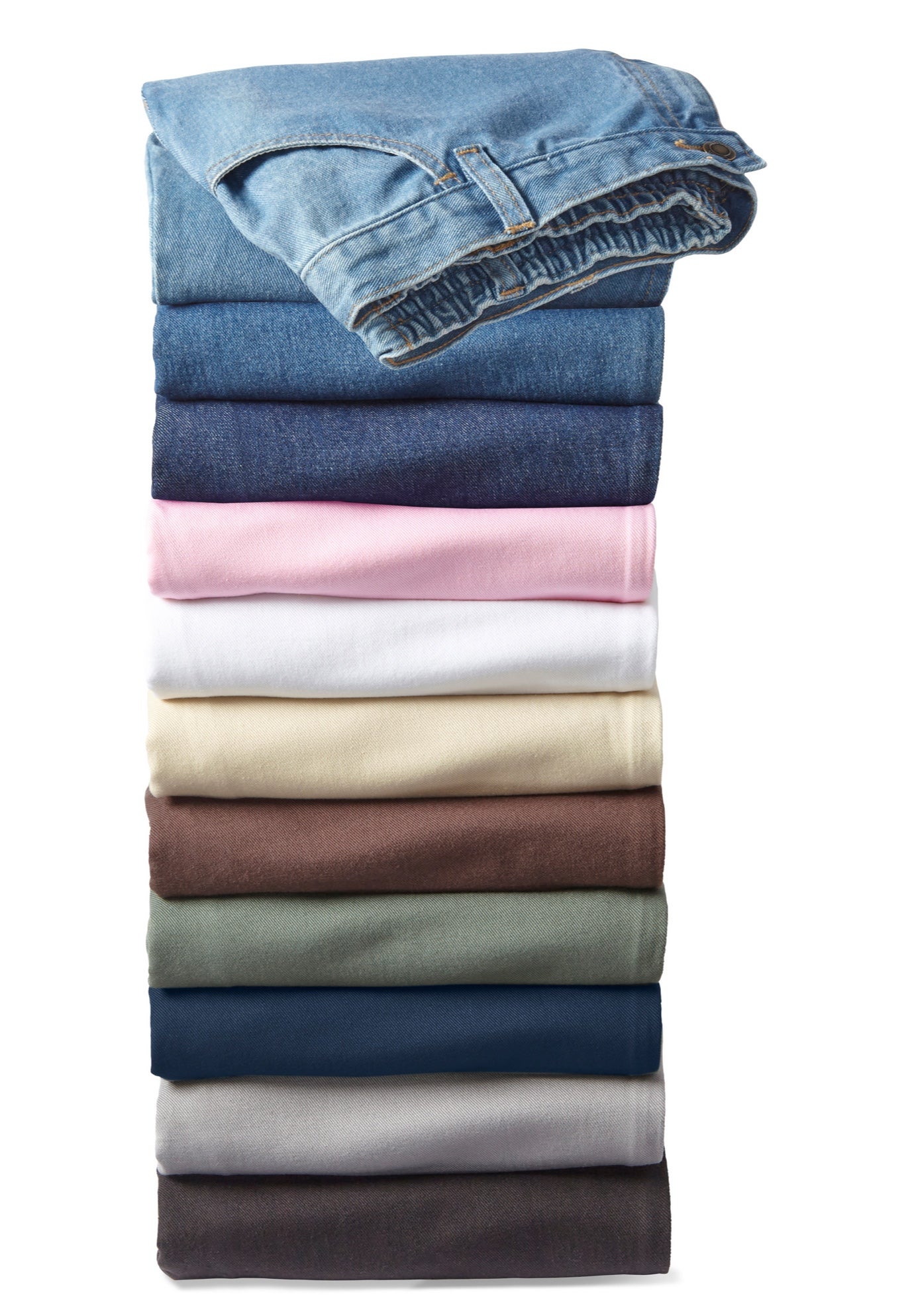 Perfect Back-Elastic Gap-Free Straight-Leg Cotton Jeans image number 4