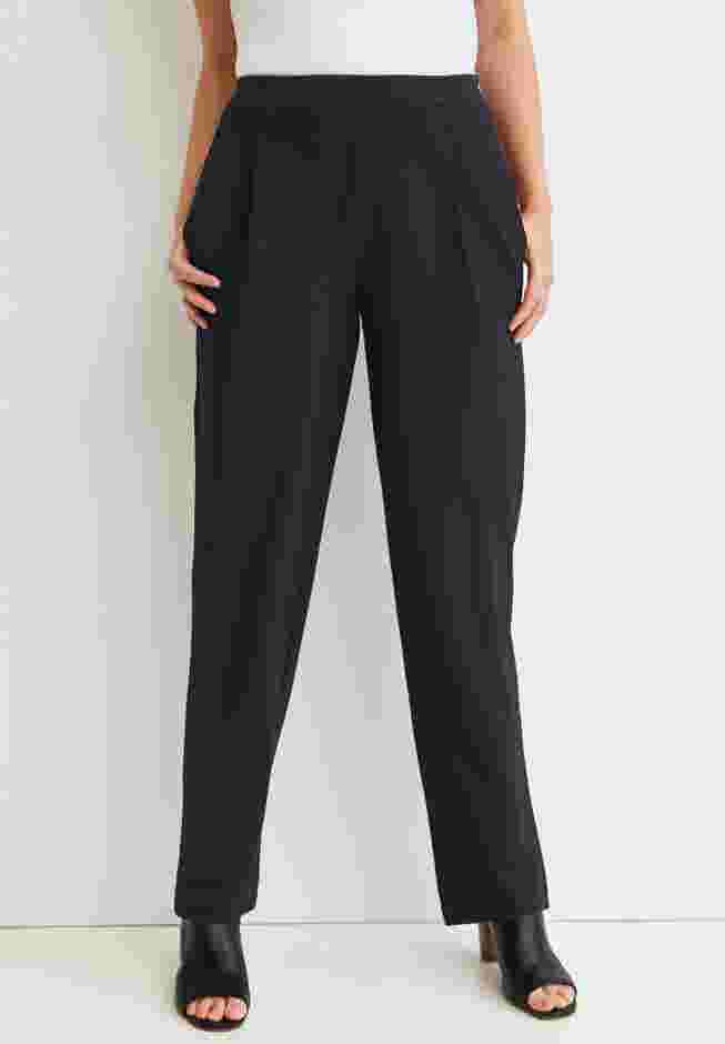 Stretch Knit Crepe Straight Leg Pants image number 5