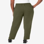 Stretch Knit Crepe Straight Leg Pants image number null