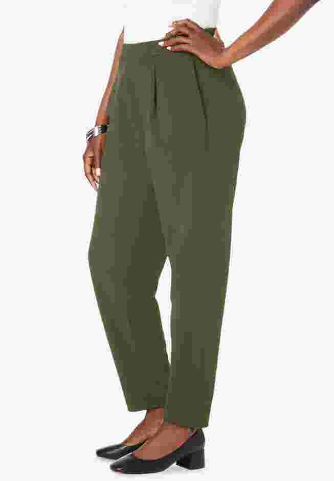 Stretch Knit Crepe Straight Leg Pants image number 2
