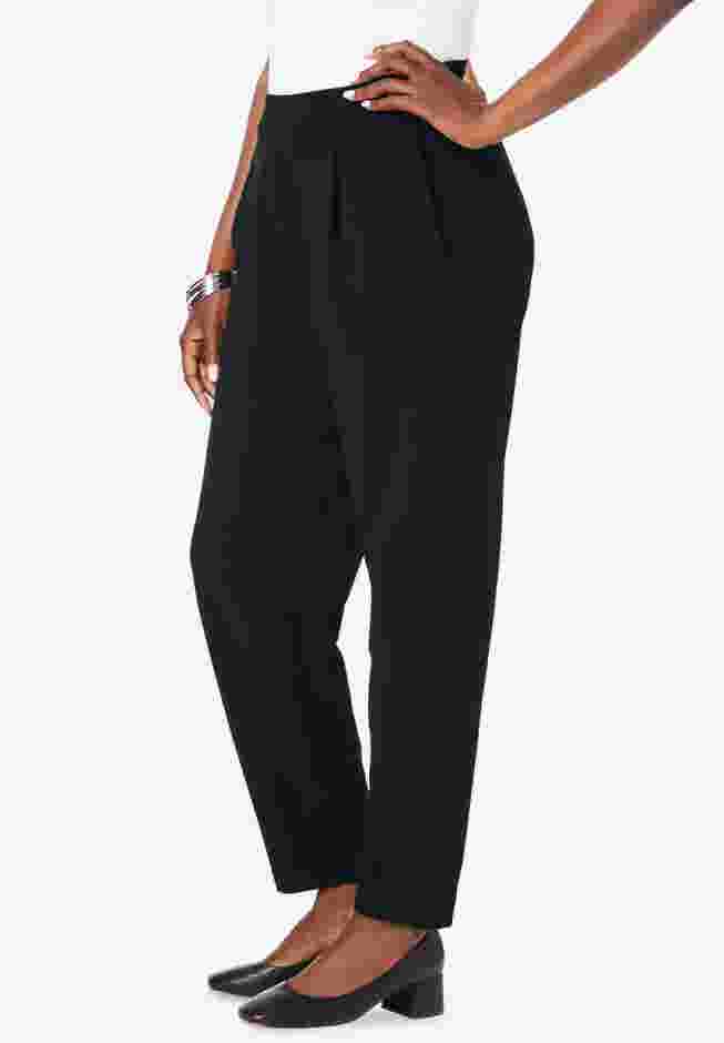 Stretch Knit Crepe Straight Leg Pants image number 2