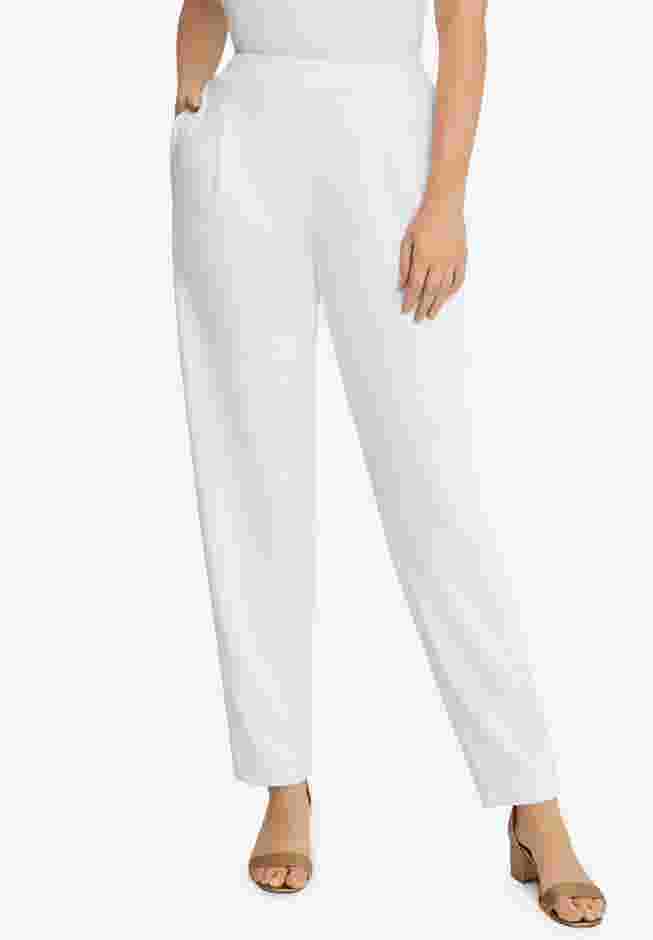 Stretch Knit Crepe Straight Leg Pants image number 0