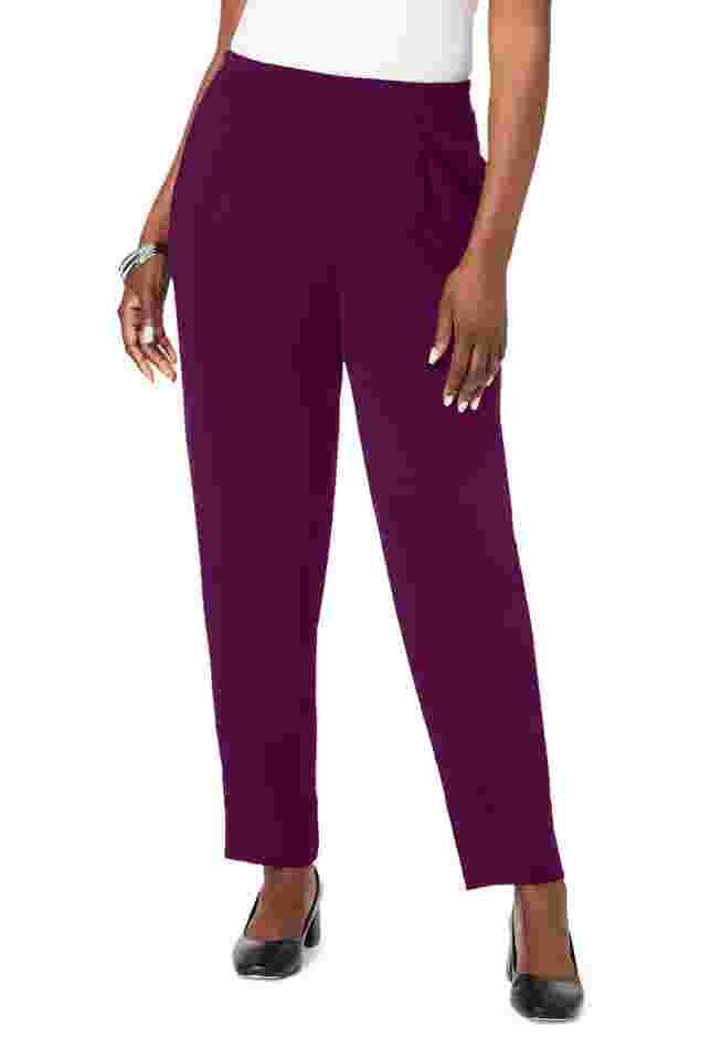Stretch Knit Crepe Straight Leg Pants image number 0