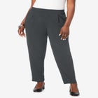 Stretch Knit Crepe Straight Leg Pants image number null