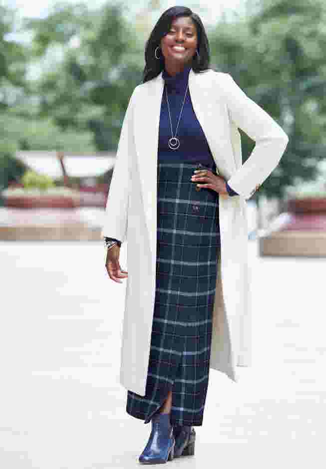 Side-Button Wool Skirt image number 2