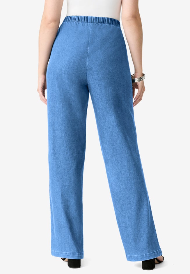 Plus Size Comfort Stretch Wide Leg Jean image number 1