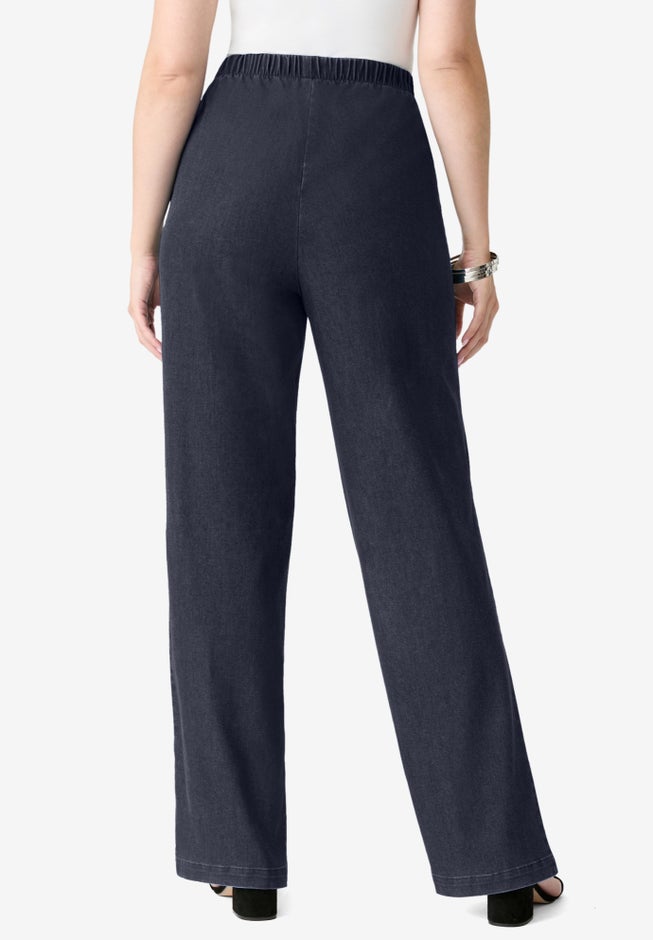Plus Size Comfort Stretch Wide Leg Jean image number 1