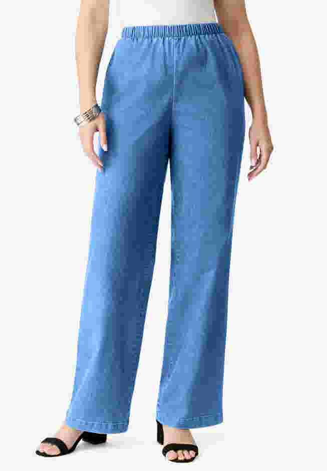 Comfort Stretch Wide Leg Jean image number 0