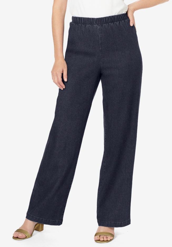 Plus Size Comfort Stretch Wide Leg Jean image number 0