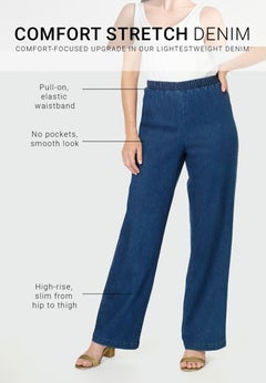 Plus Size Comfort Stretch Wide Leg Jean
