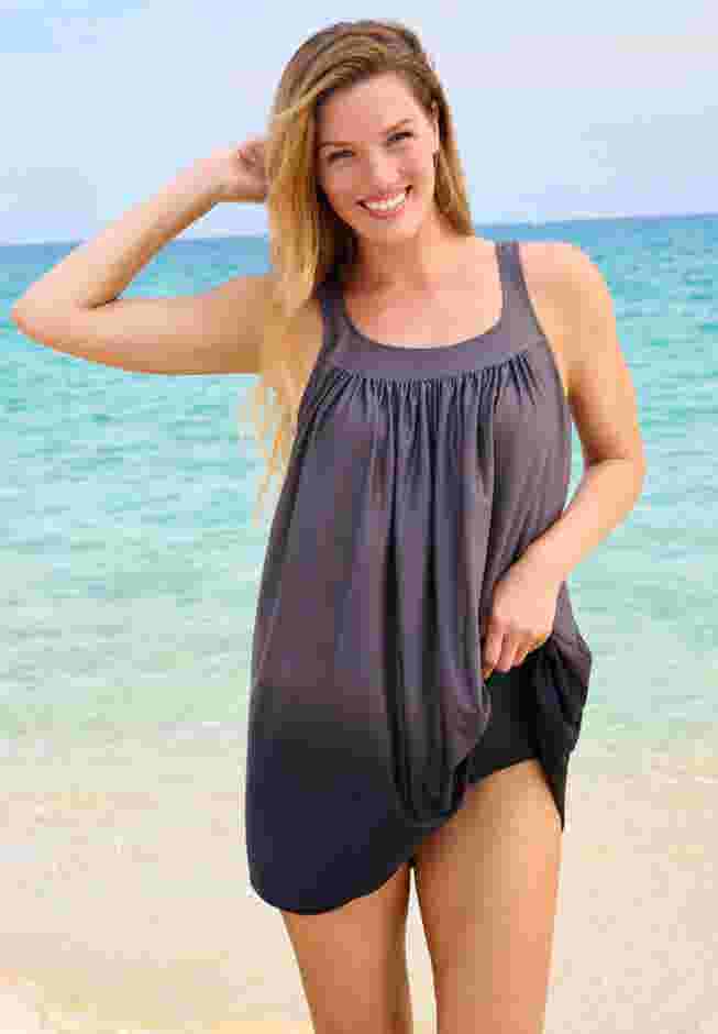 Two-Piece Ombré Swim Dress image number 3