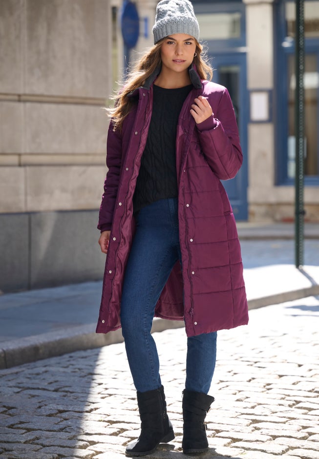 Plus Size Knee Length Puffer Coat image number 4