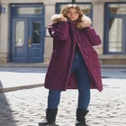 Plus Size Knee Length Puffer Coat image number 5