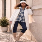 Plus Size Knee Length Puffer Coat image number 0