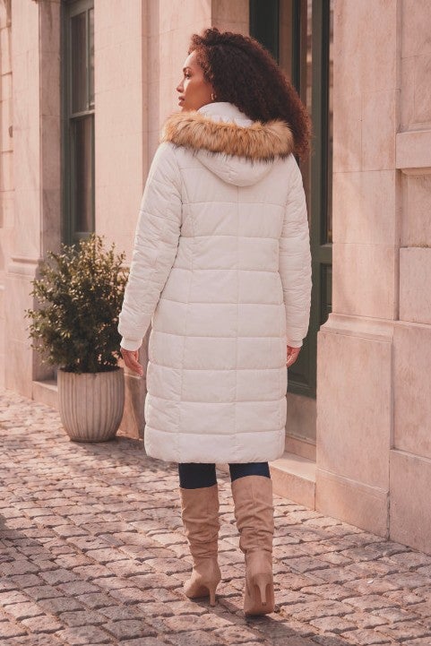 Plus Size Knee Length Puffer Coat image number 2