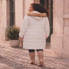 Plus Size Knee Length Puffer Coat image number 2