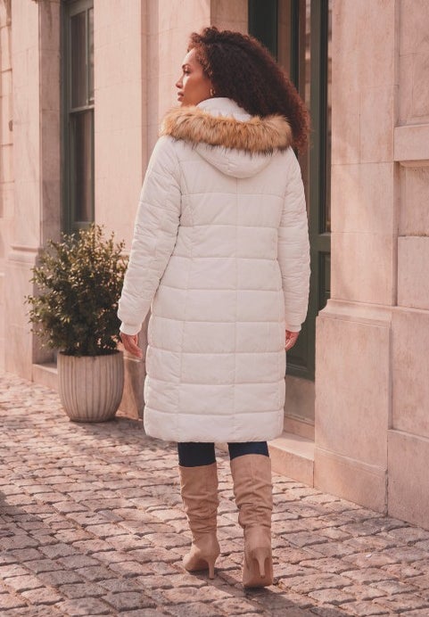 Plus Size Knee Length Puffer Coat image number 2