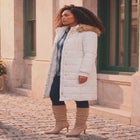 Plus Size Knee Length Puffer Coat image number 1