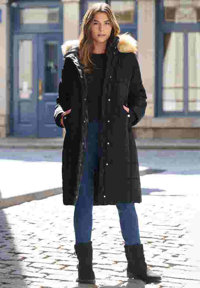 Mid Length Quilted Puffer Jacket image number 0
