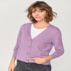 Lightweight Fine Knit Relaxed V-Neck Boxy Cardigan image number null
