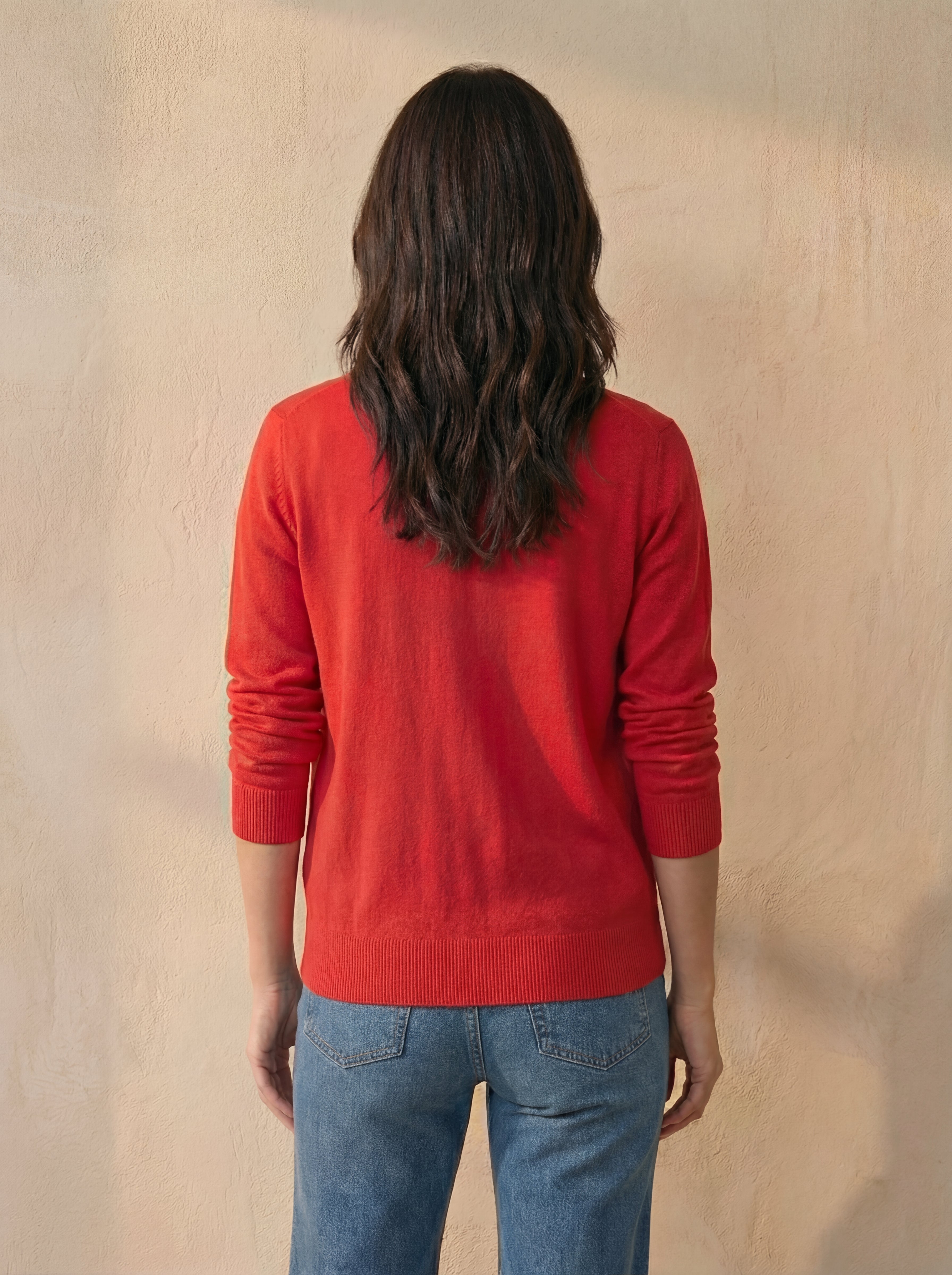 Lightweight Fine Knit Relaxed V-Neck Boxy Cardigan image number 1