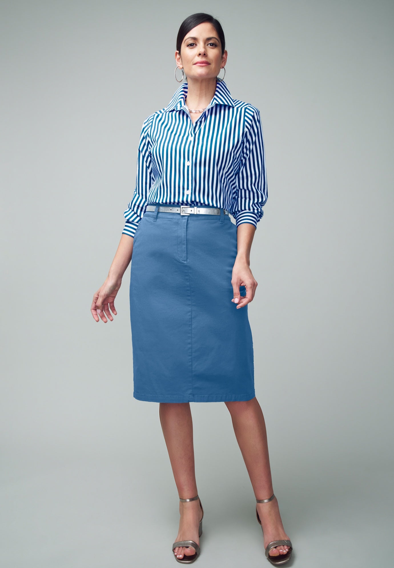 Stretch Cotton Chino Skirt image number 0