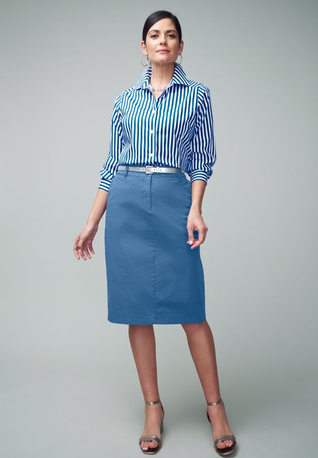 Stretch Cotton Chino Skirt image number 0
