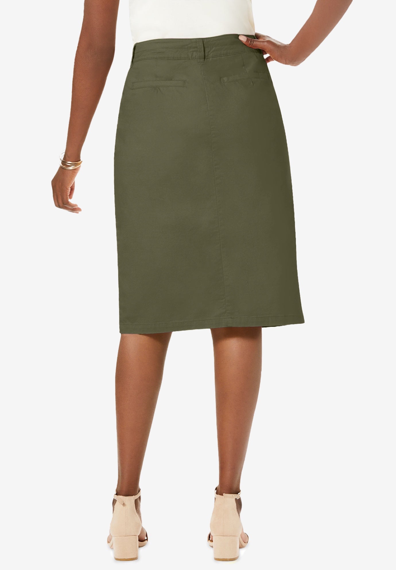 Stretch Cotton Chino Skirt image number 1