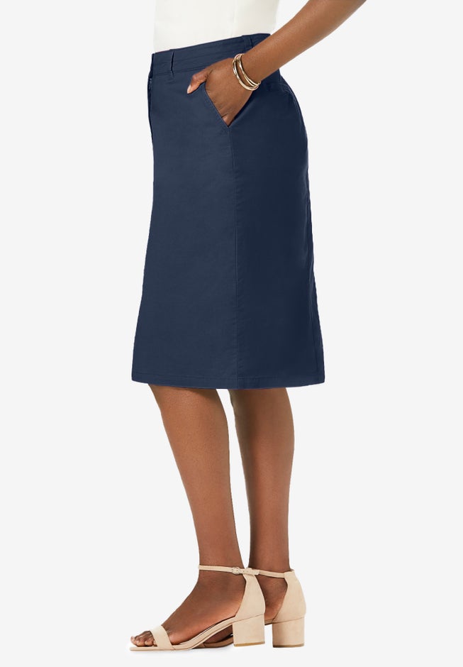 Stretch Cotton Chino Skirt image number 2