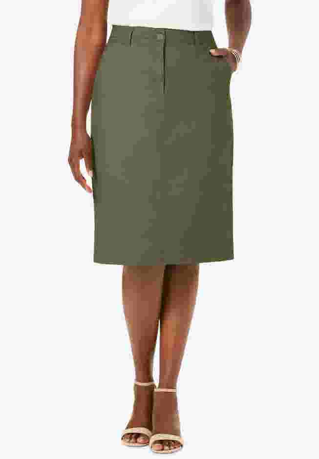 Stretch Cotton Chino Skirt image number 0