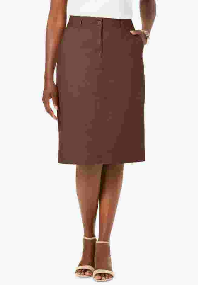 Stretch Cotton Chino Skirt image number 0