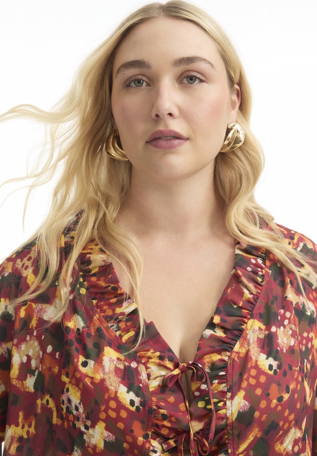 Ruffle Tie-Front Top image number 2