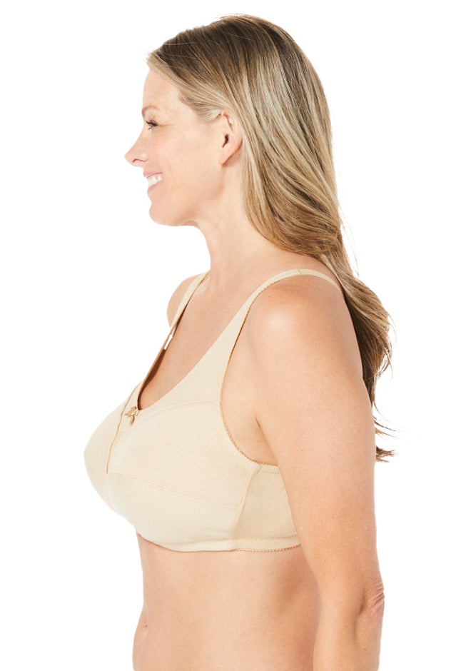 Cotton Back-Close Wireless Bra image number 1