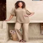 Lace Sleeve Sweater image number null