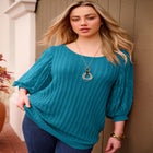 Lace Sleeve Sweater image number null