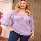 Lace Sleeve Sweater image number null