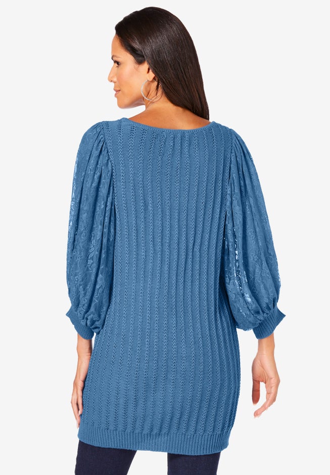 Lace Sleeve Sweater image number 3