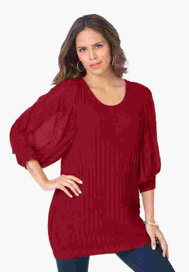 Lace Sleeve Sweater image number 0