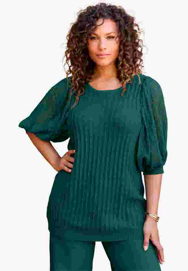 Lace Sleeve Sweater image number 0