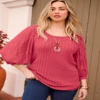 Lace Sleeve Sweater image number null