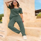 7-Day Straight-Leg Elastic-Waist Stretchy Knit Pant image number 1