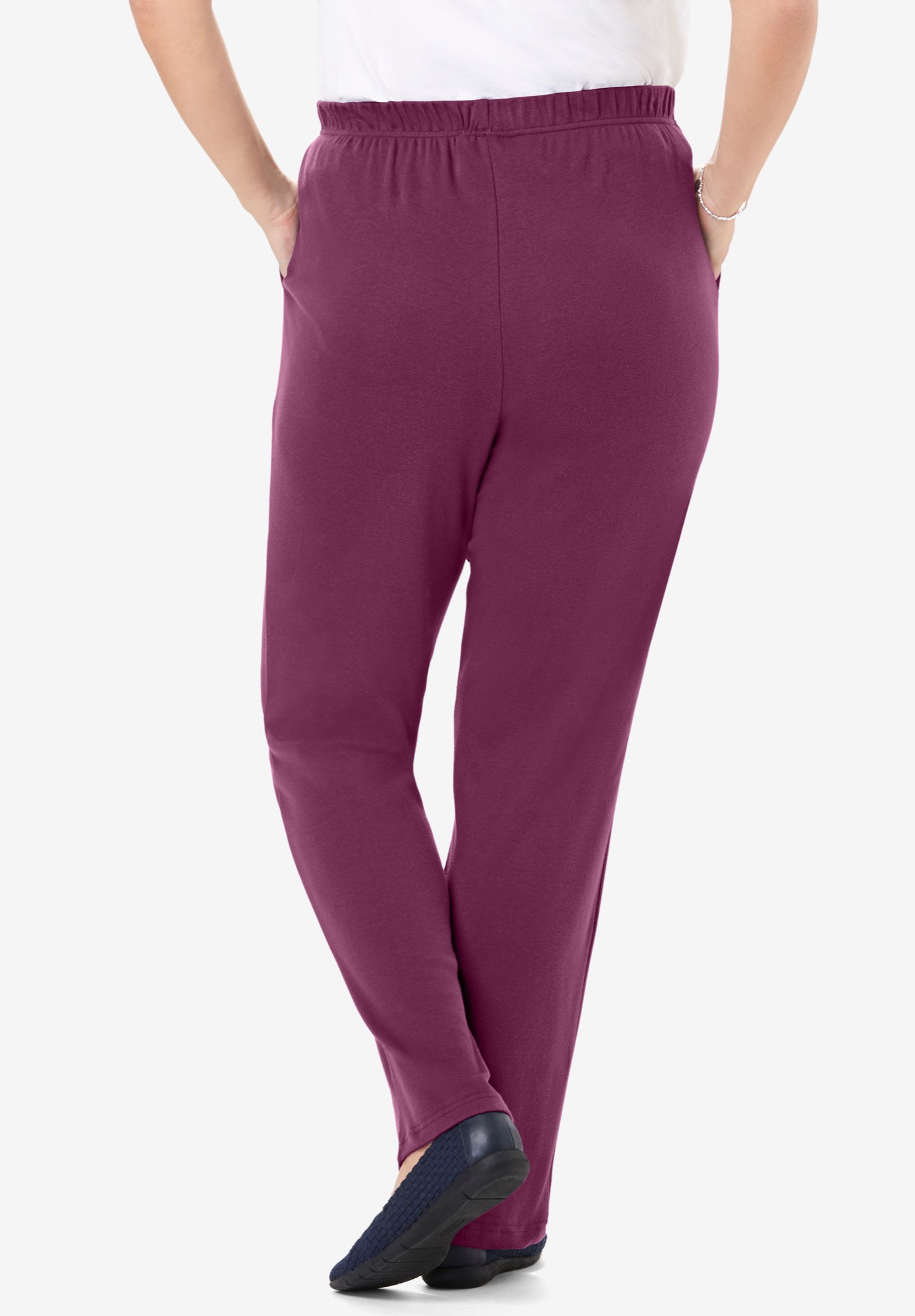 7-Day Knit Straight-Leg Pull-On Pants image number 1