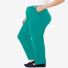 7-Day Straight-Leg Elastic-Waist Stretchy Knit Pant image number 2