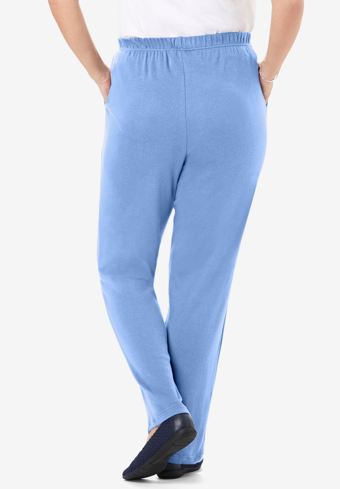 7-Day Straight-Leg Elastic-Waist Stretchy Knit Pant image number 2
