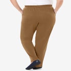 7-Day Straight-Leg Elastic-Waist Stretchy Knit Pant image number 2
