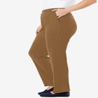 7-Day Straight-Leg Elastic-Waist Stretchy Knit Pant image number 3